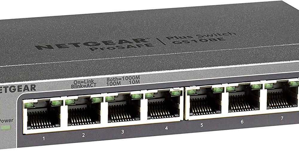 NETGEAR 8 Port Gigabit Ethernet Plus Switch GS108Ev3 Managed IUIC