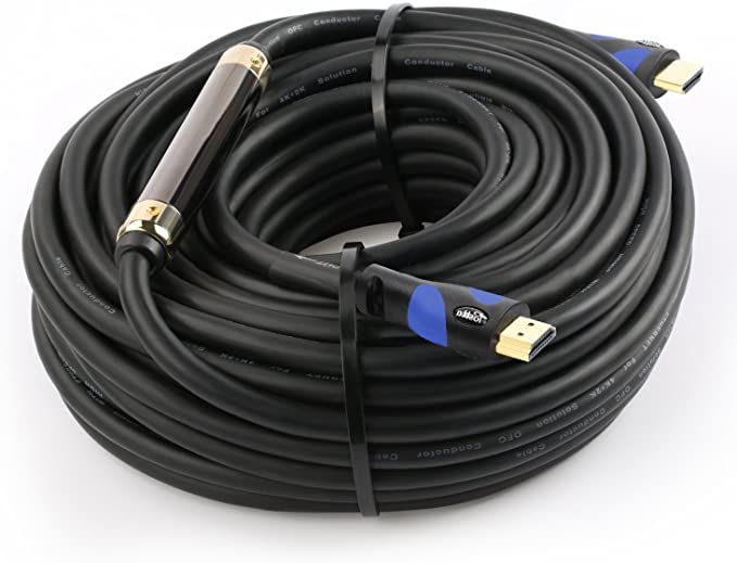 Postta HDMI Cable(100 Feet Blue) HDMI 2.0V with Builtin Signal Booster