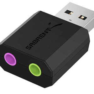 Sabrent USB External Stereo Sound Adapter for Windows and Mac. Plug and Play No Drivers Needed. (AU-MMSA)